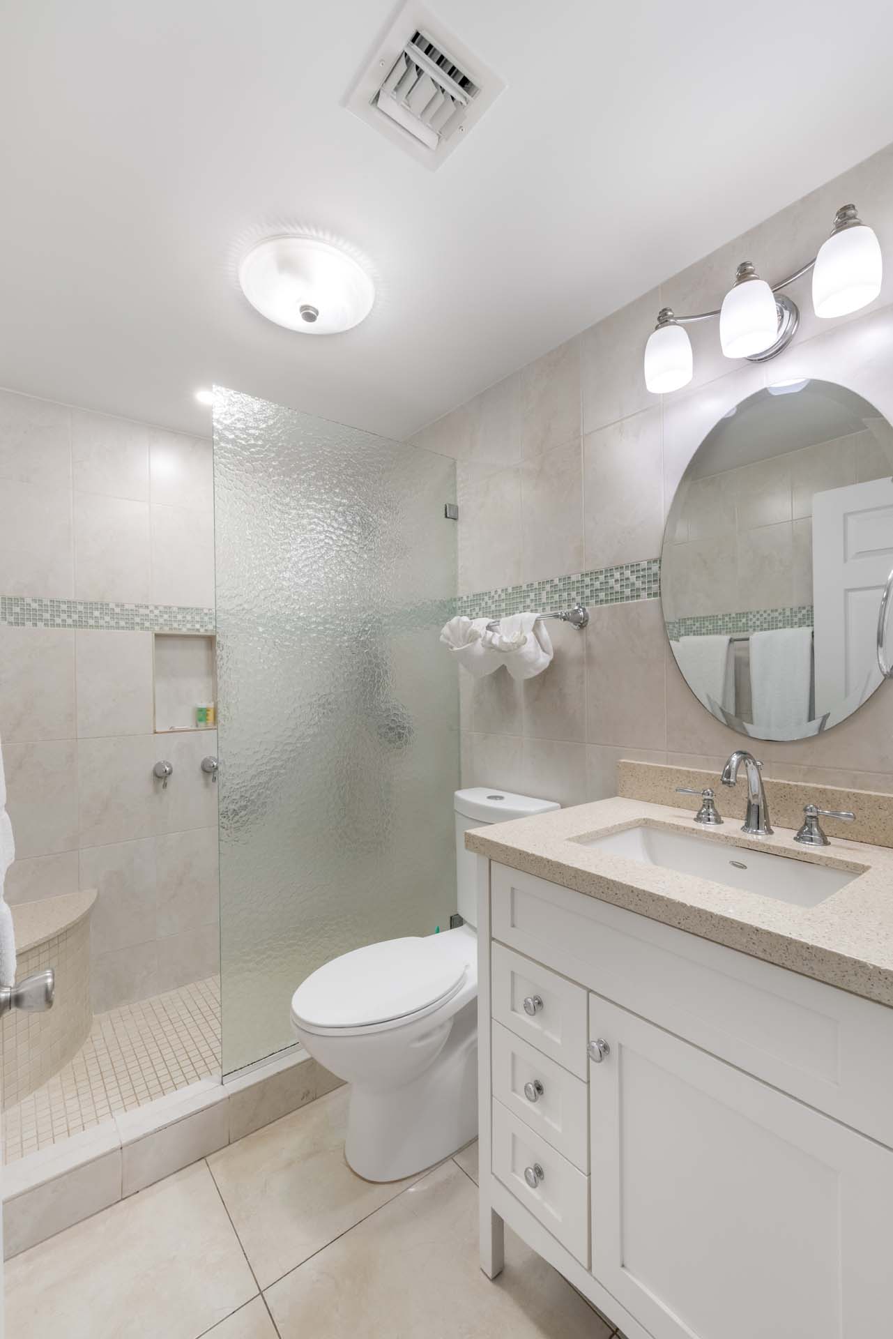 Bathroom in VOG unit 7, Seven Mile Beach Condo Rental
