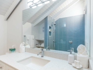 Bathroom in VOG unit 19, Seven Mile Beach Condo Rental