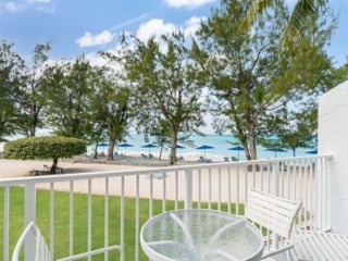 Patio in VOG unit 15, Seven Mile Beach Condo Rental