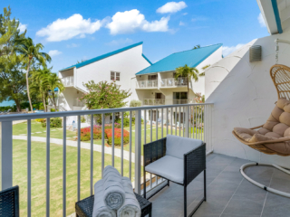 Patio in VOG unit 19, Seven Mile Beach Condo Rental