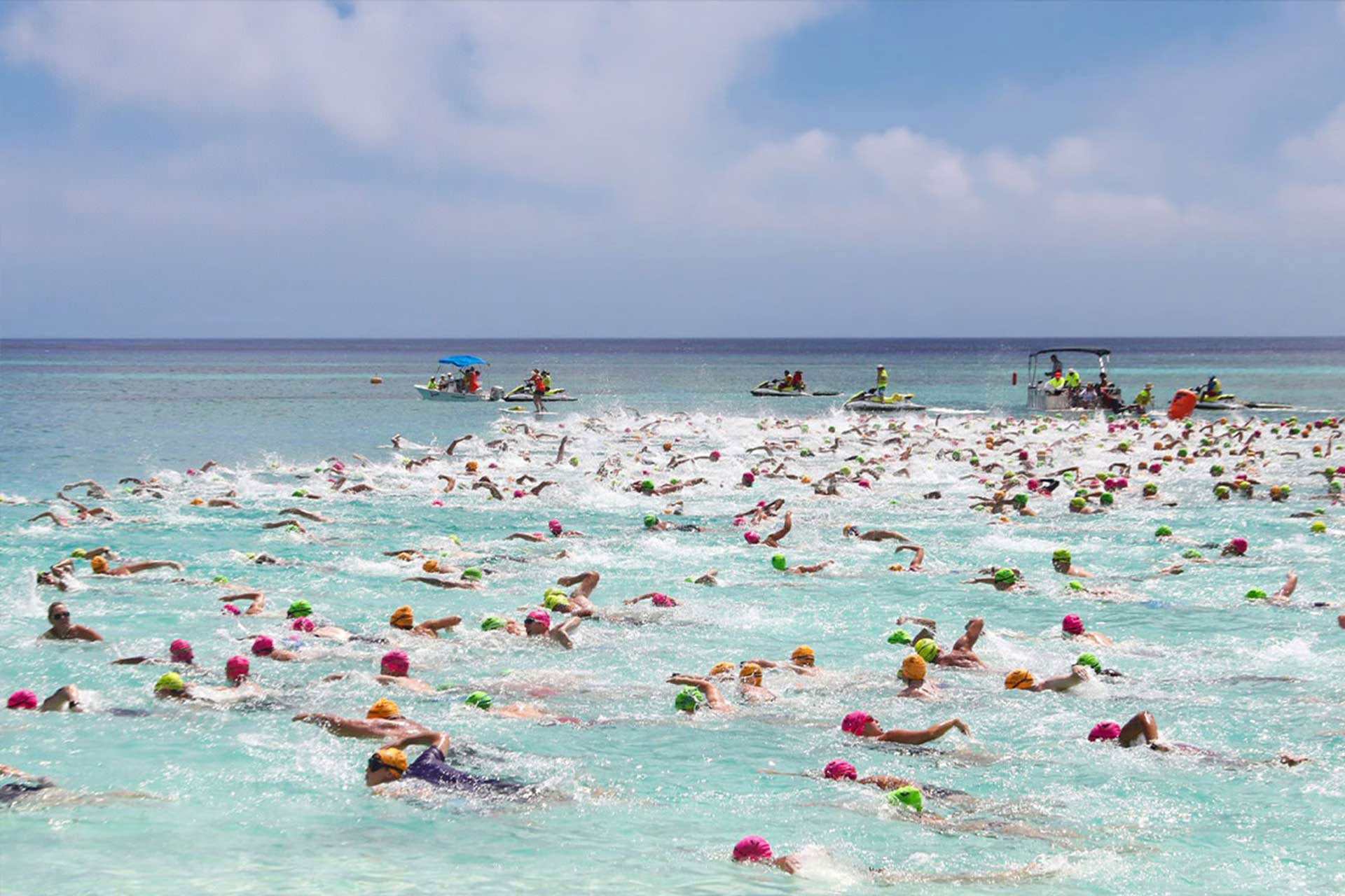 Swimming Race Caribbean Sea